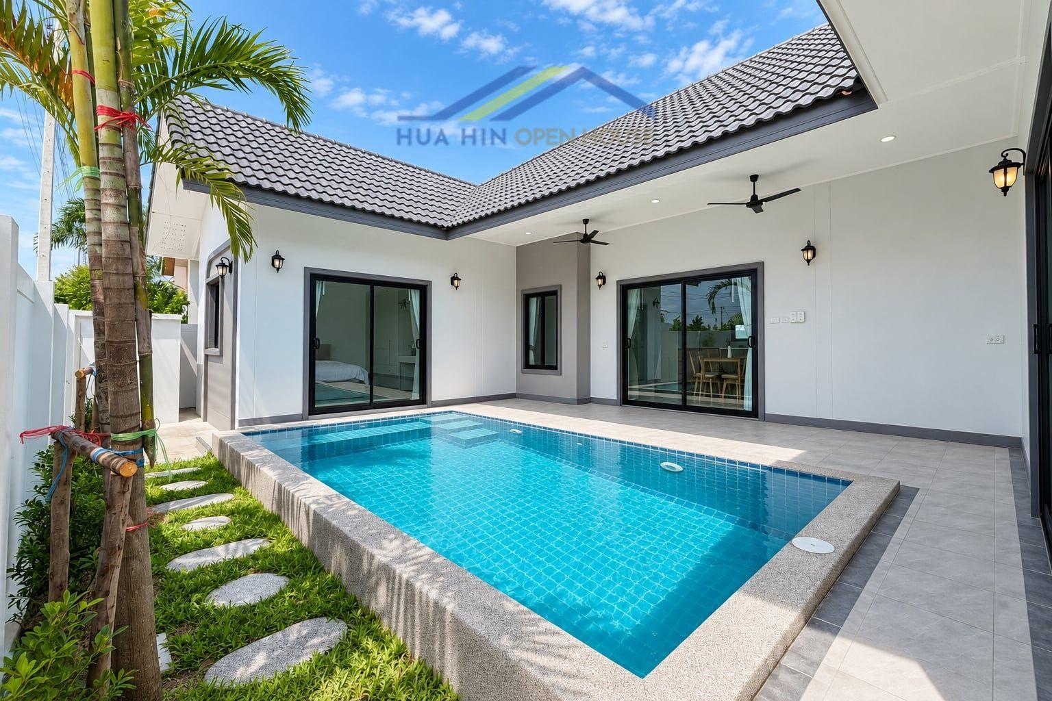Brand-New 3-Bedroom Corner Plot Pool Villa for Sale – Hin Lek Fai, Hua Hin