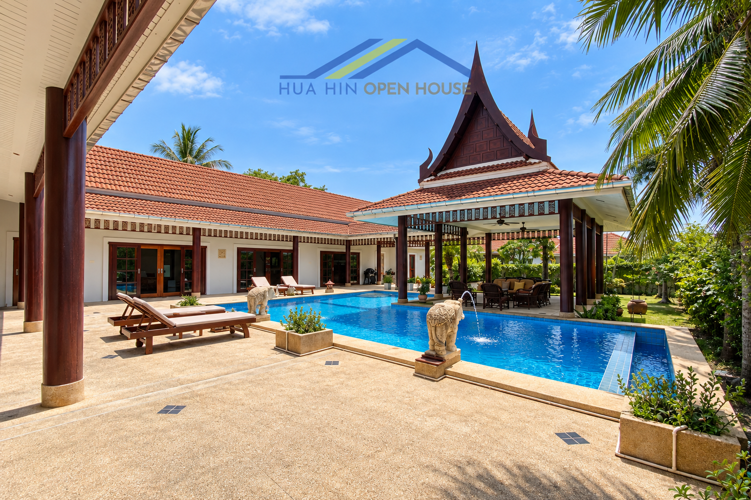 Elegant 5-Bedroom Thai-Style Pool Villa in Smart House Resort Hua Hin
