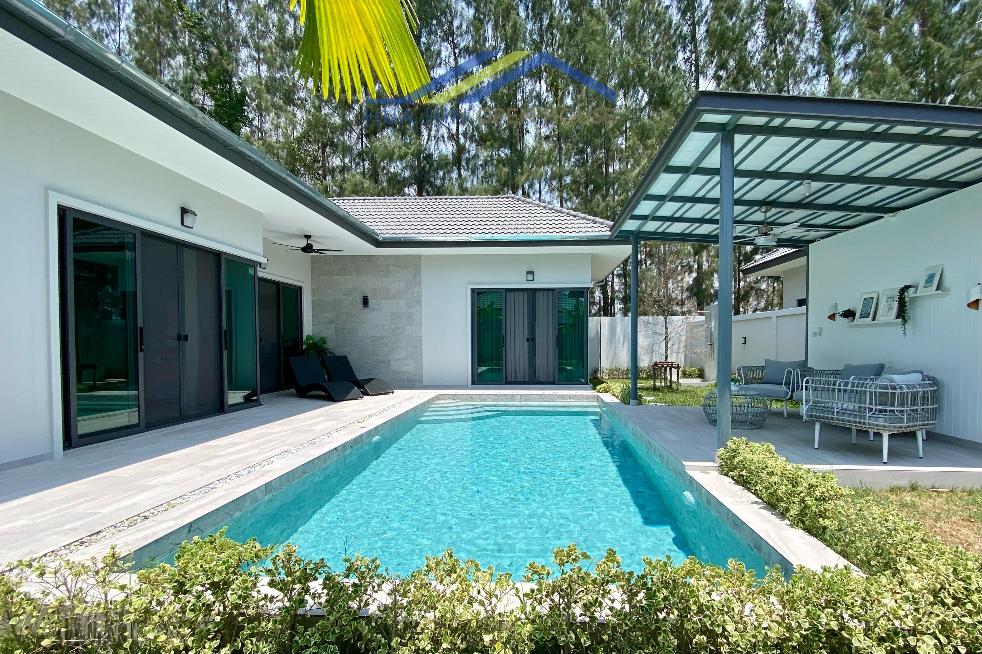 Modern 3 Bedroom Pool Villa Hua Hin Hin Lek Fai with Sala & Garden