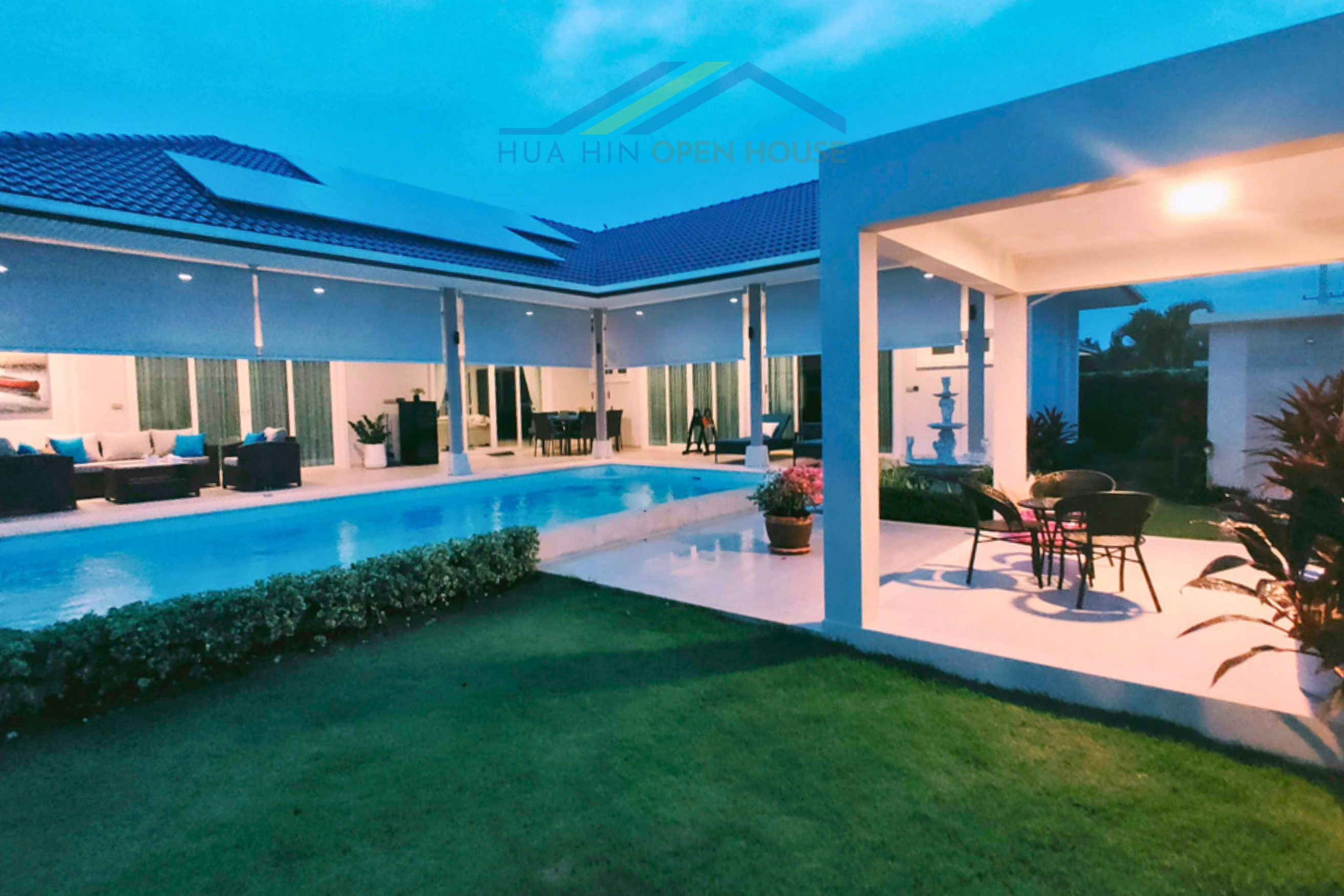 Solar Pool Villa on Corner Plot | Non-Flooding Area at Nantra, Hua Hin 1010