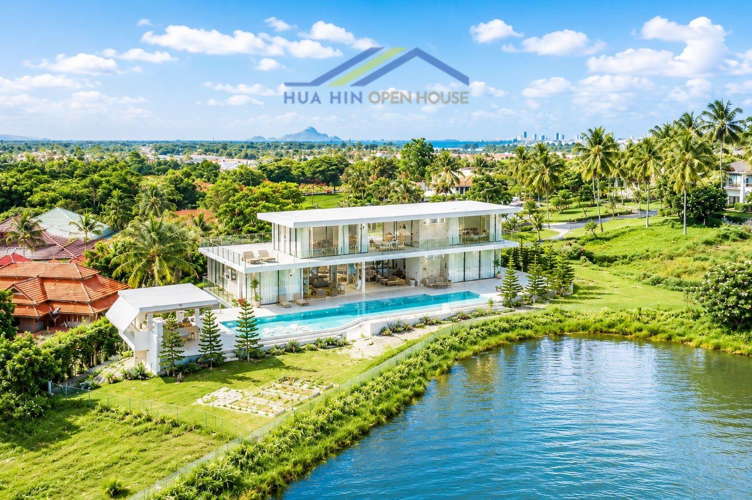 Luxury Lakefront Golf Estate in Palm Hills Hua Hin | 6 Bedroom Modern Villa with Sunset Views