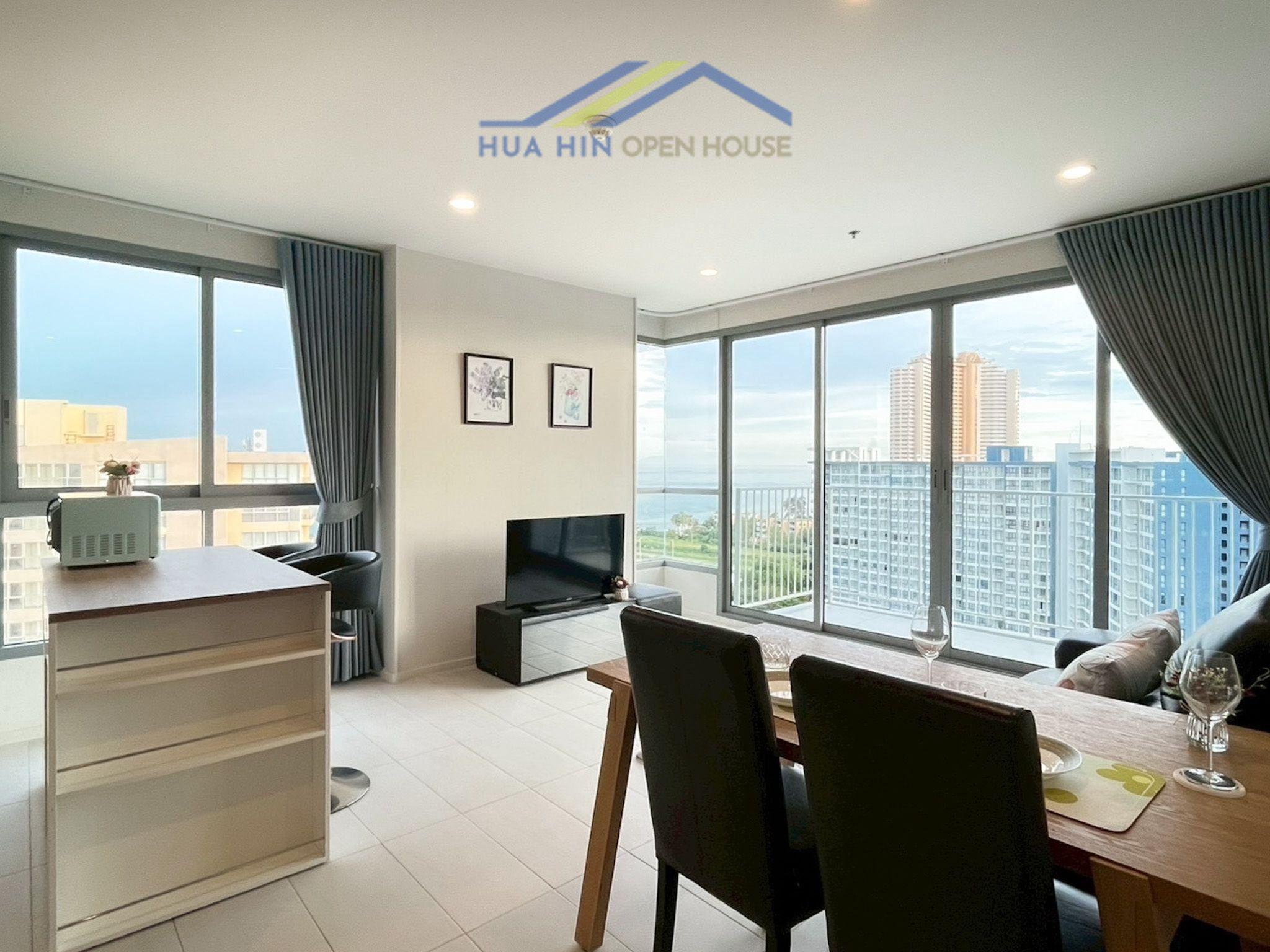 2 Bedroom Sea View Corner Condo for Sale at BLU Condo Cha-Am | High Floor 15th Floor