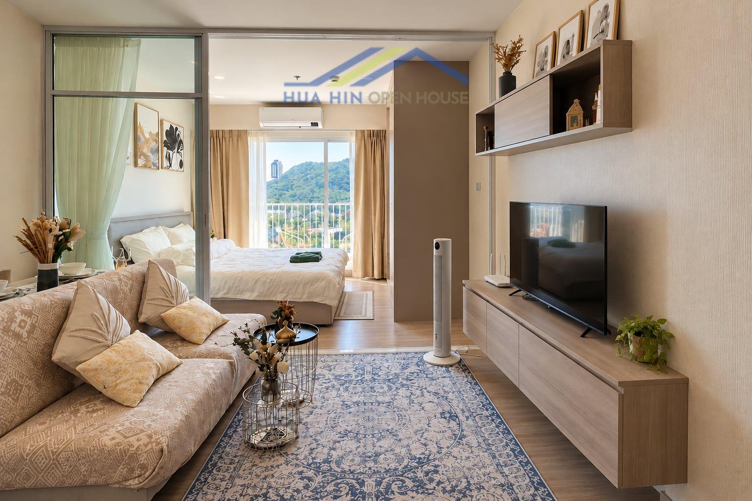 Supalai Blue Whale Hua Hin, 19th-Floor 1-Bedroom Condo For Rent