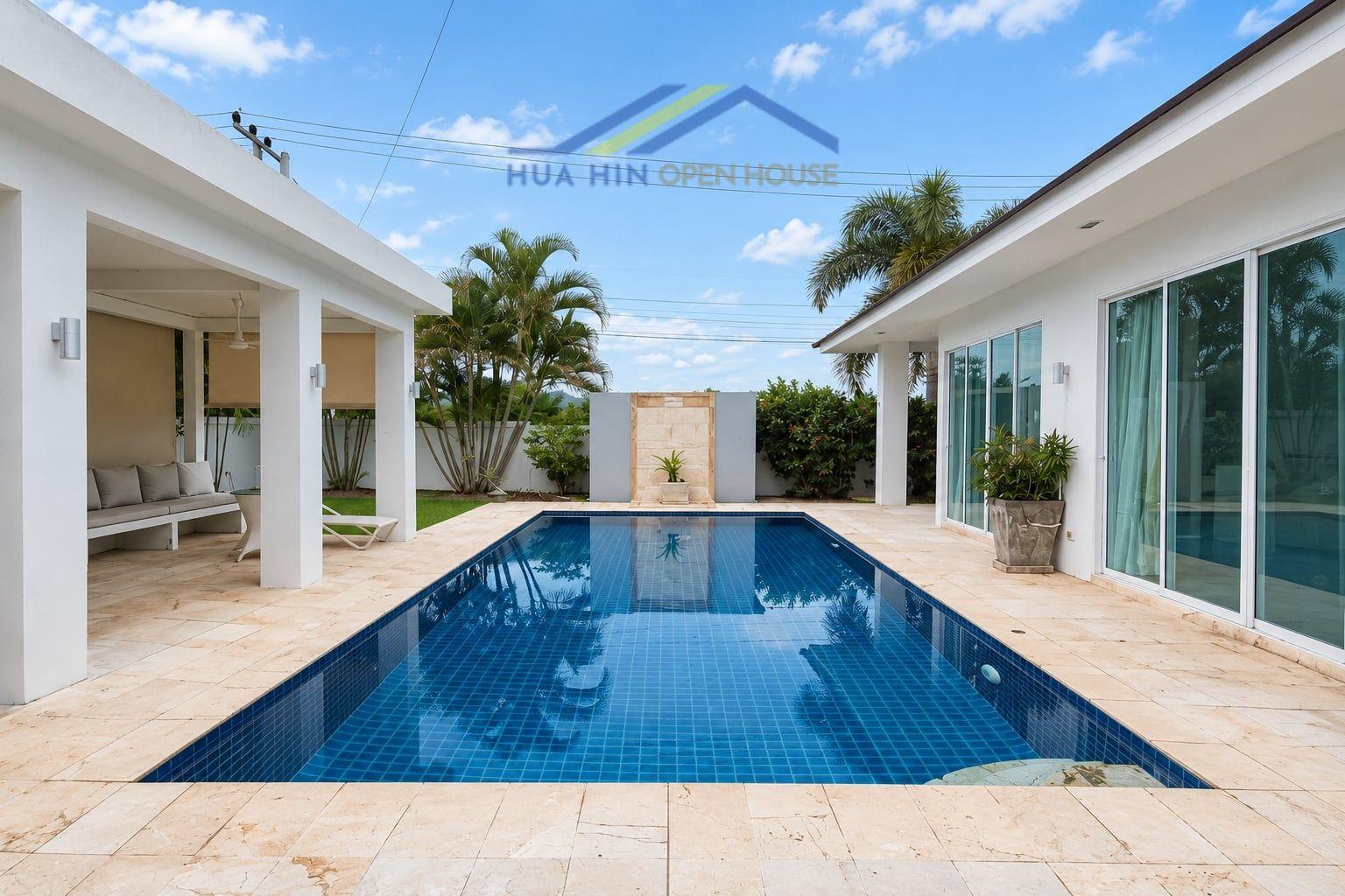 Spacious 3-Bedroom Pool Villa with Outdoor Pavilion – White Stone Villas, Hua Hin