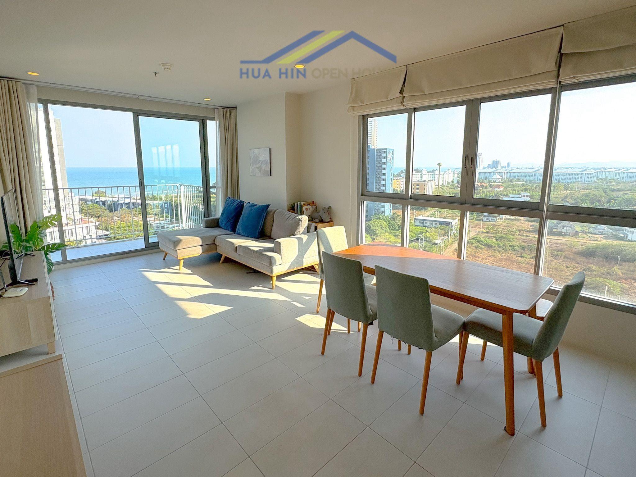 2 Bedroom Sea View Condo for Rent at BLU Cha-Am – High Floor Corner Unit