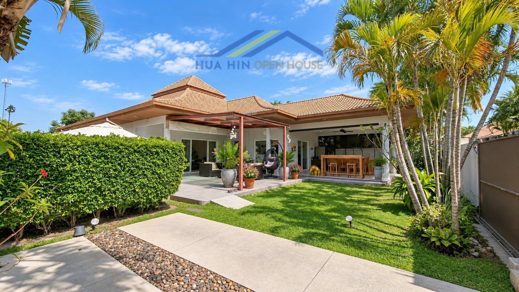 Orchid Palm Homes Hua Hin Pool Villa with Two Outdoor Terraces for Sale – Soi 88