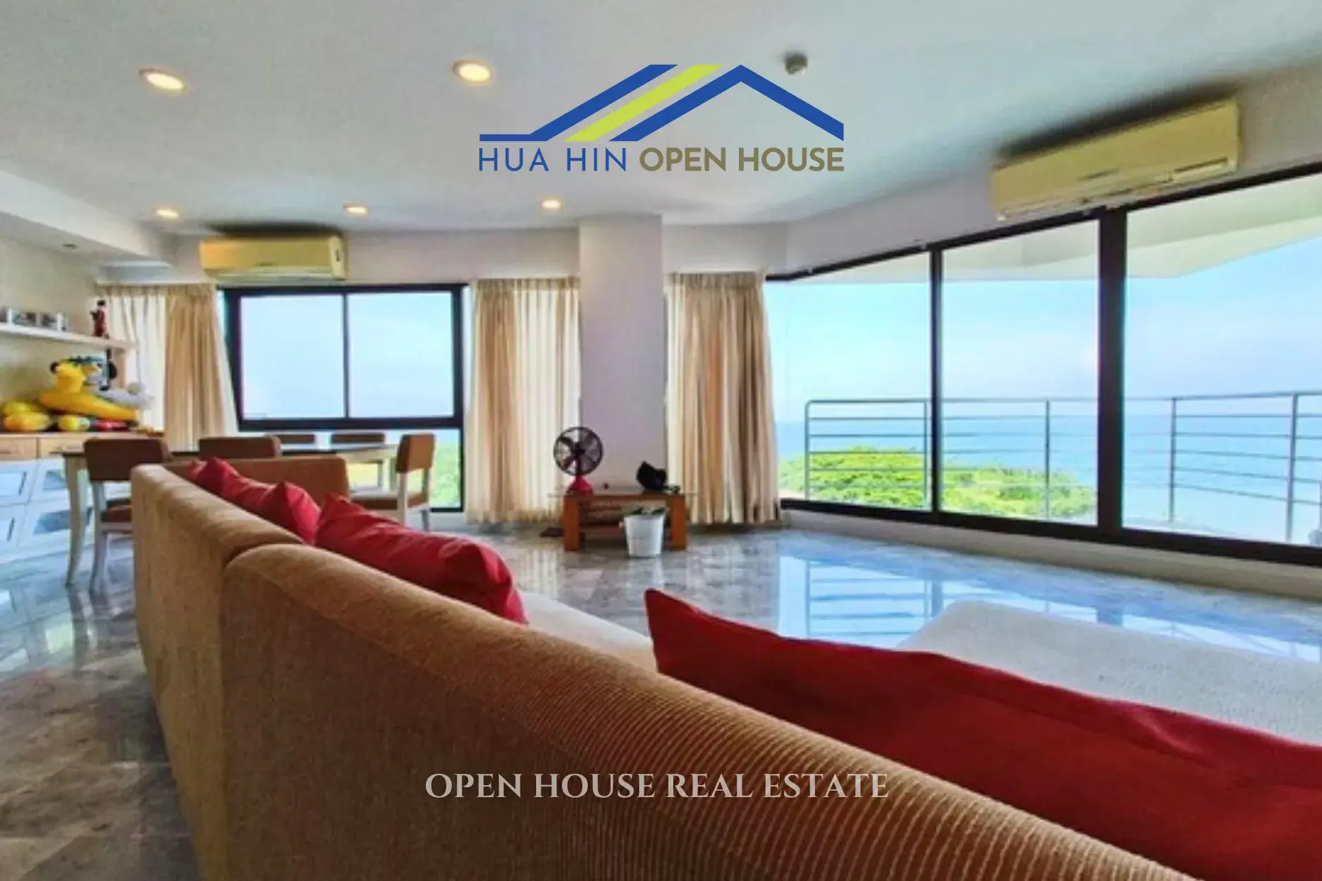 Beachfront 3-Bedroom Condo with Sea View at Palm Pavilion Hua Hin