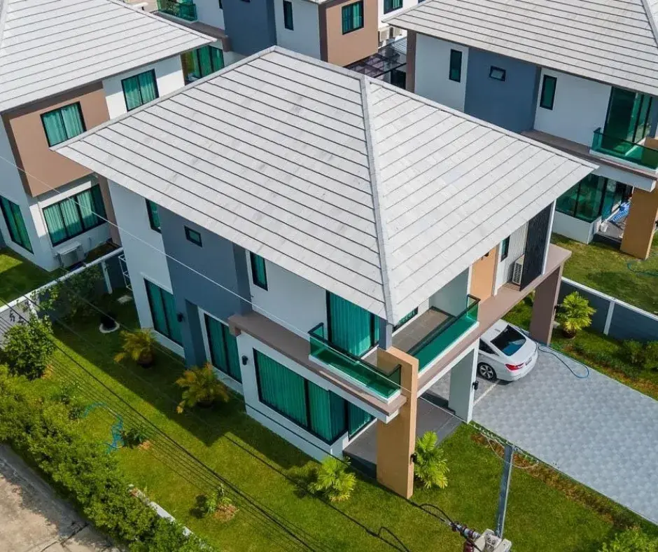 Two-story single detached house with 3 bedrooms, modern style, located at Zermatt Huahin, Soi 102.