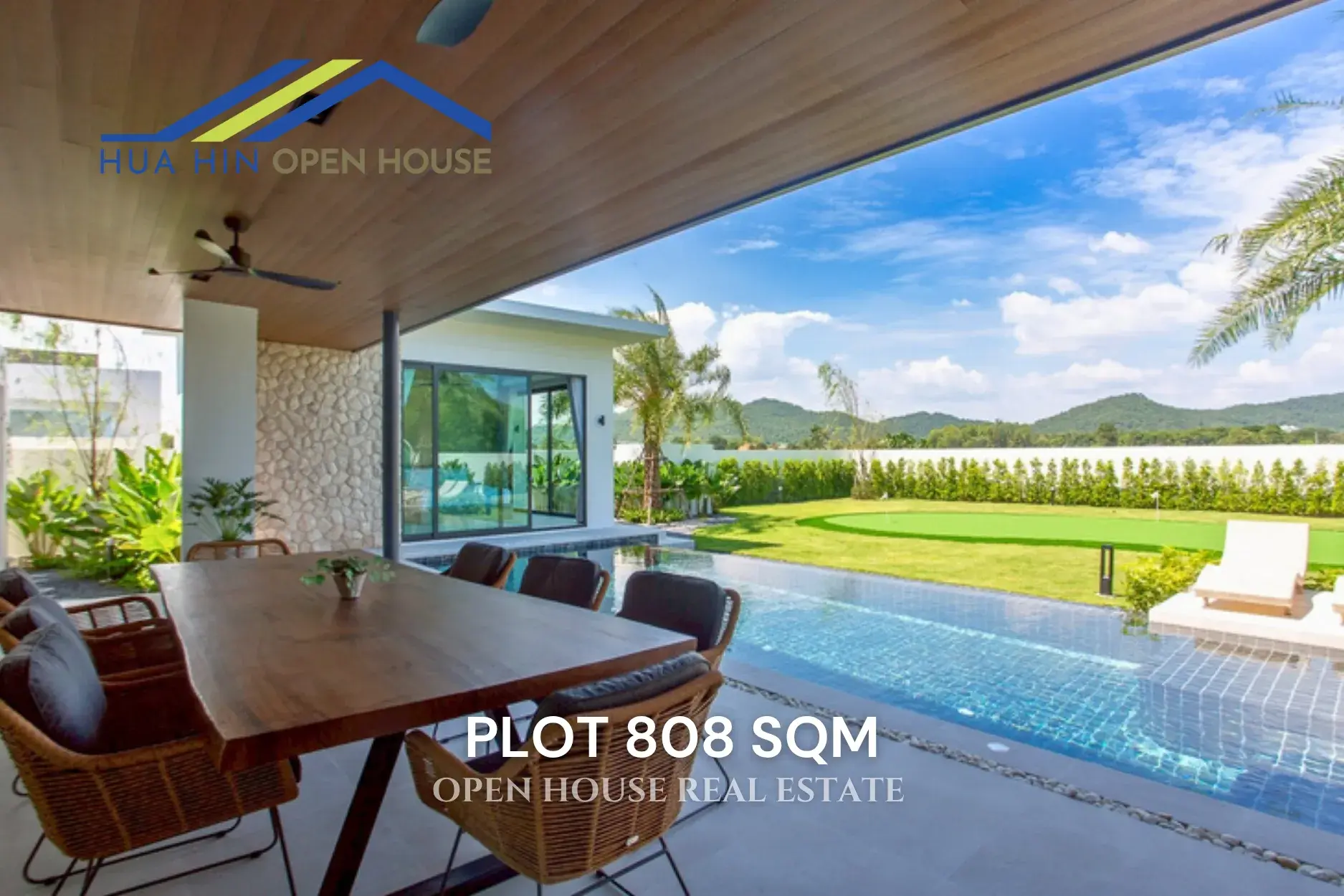 Luxury Pool Villa with Private Putting Green and Panoramic Mountain View – Black Mountain Hua Hin