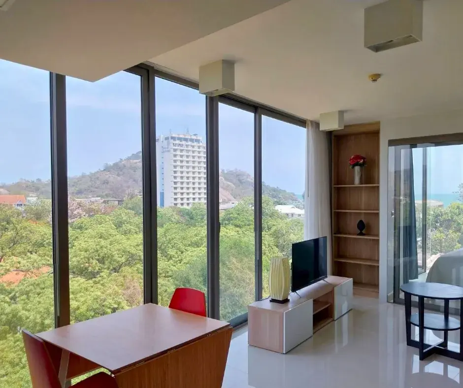 The Pine Hua Hin: 1-bedroom corner unit with mountain and sea views for sale in Khao Takiab, Hua Hin.