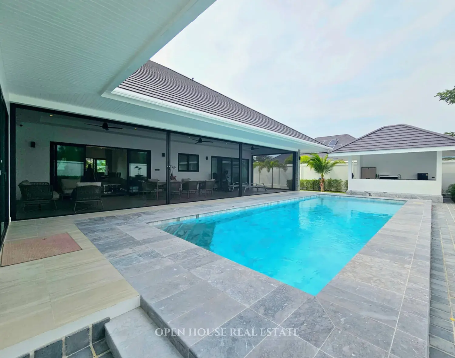 Modern Pool Villa with Office & Outdoor Kitchen Near Hua Hin International School