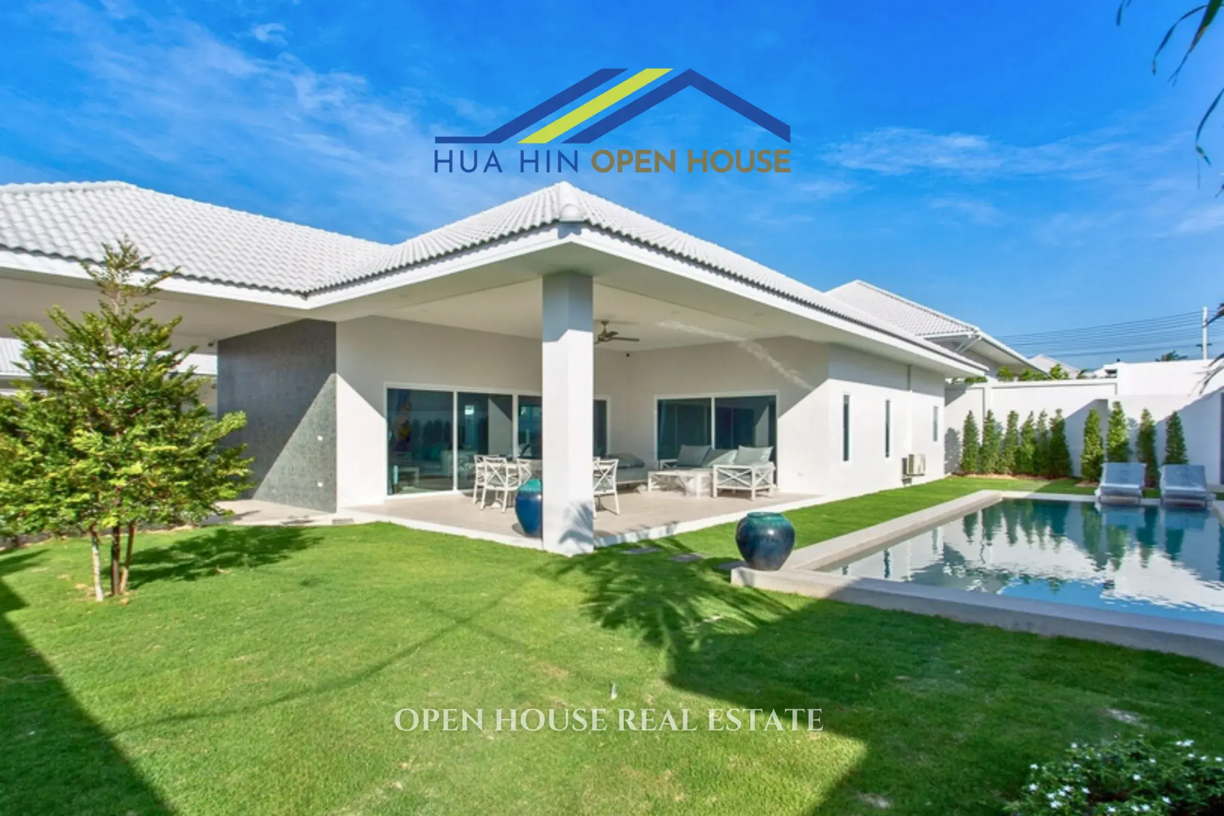 Comfortable Fully Furnished Single-Level 3 Bedroom Pool Villa for Sale in Hua Hin