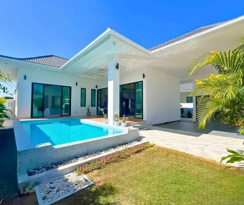 3-bedroom brand new house with private pool and garden, located on Hua Hin Soi 88, near downtown Hua Hin.