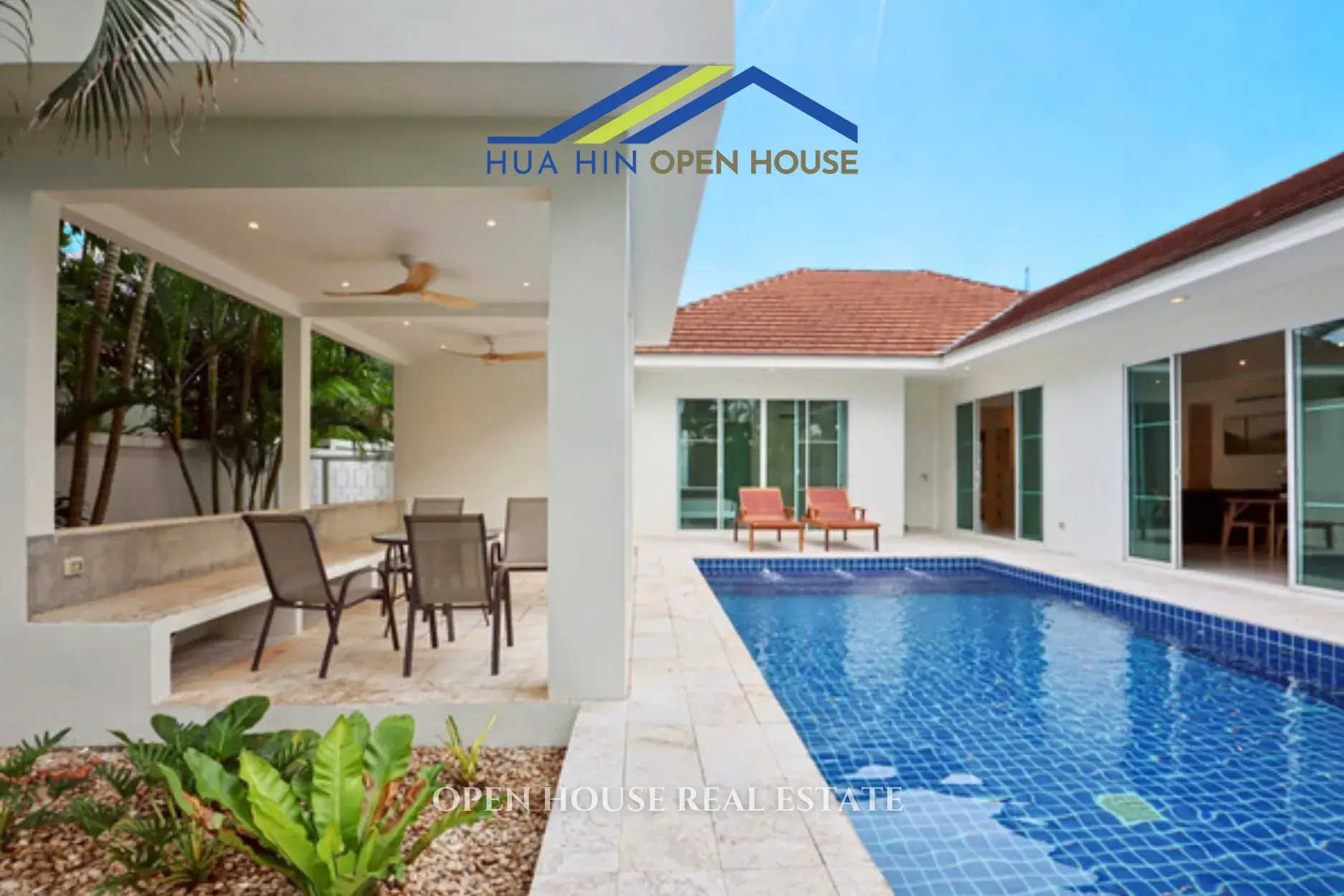 White Stone Hua Hin Villa for Sale with Pool & Pavilion