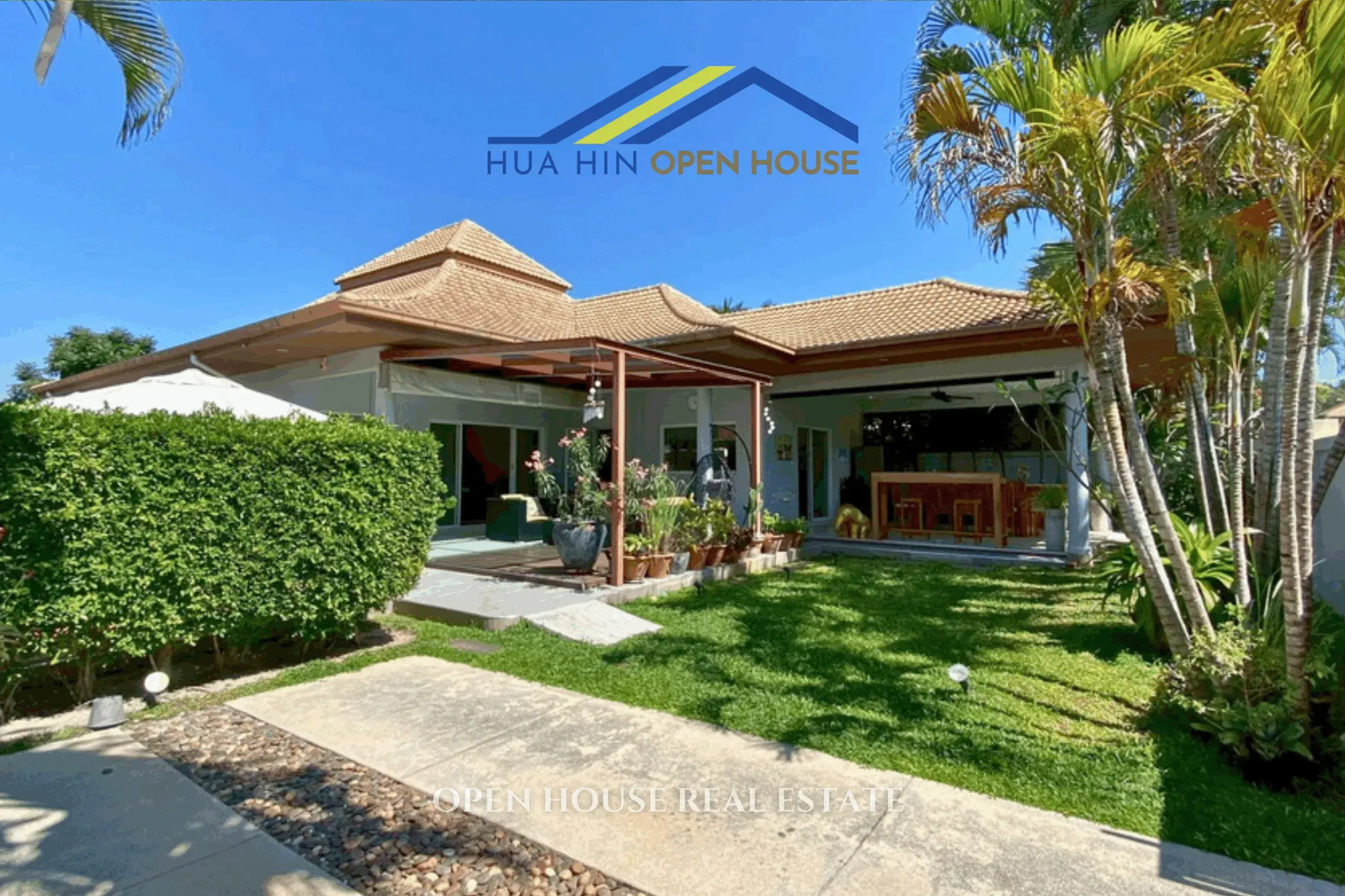 Orchid Palm Homes Hua Hin Pool Villa with Two Outdoor Terraces for Sale – Soi 88