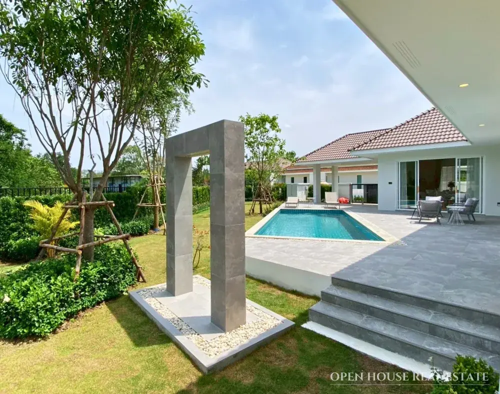 Brand-New 3-Bedroom Corner Pool Villa with Expansive Green Views – Hua Hin Soi 88
