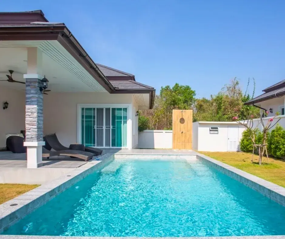 Mountain view detached houses with 3 bedrooms for sale at Hua Hin Grand Hills, near downtown Hua Hin.